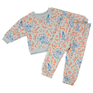 Disney Baby 18M Lilo Stitch Doodle Print Quilted Sweatsuit Set Cozy Warm Winter